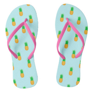 Tongs Plage à Imprimé Tropical de l'Ananas