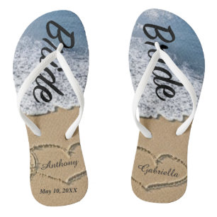Tongs Plage Avec Coeurs En Flip Flops Mariages En Bride 