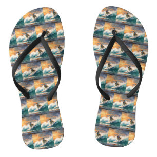 Tongs Plage d'Akita Surfing Painting