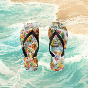 Tongs Plage Fruits tropicaux Cocktails Bachelorette Part
