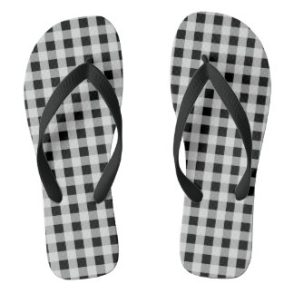 Tongs Plaid de buffle noir et blanc