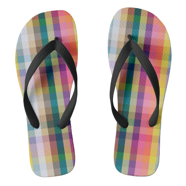 Tongs Plaid écossais Abstrait (Semelle)
