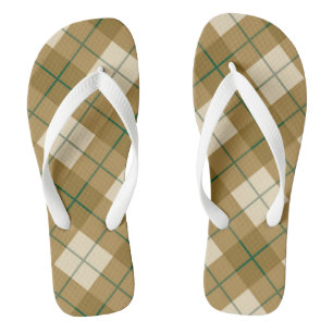 Tongs Plaid polarisé en or avec la rayure verte