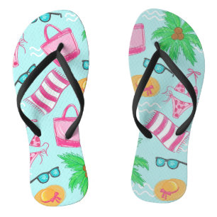 Tongs Plan de la plage de Preppy Bikini Palm Tree
