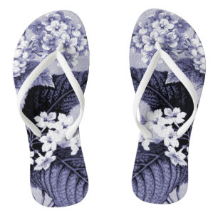 Tongs Plastique florale bleu mauve Mulberry No.1