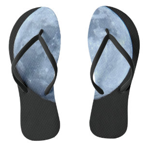 Tongs Pleine lune bleue et noire