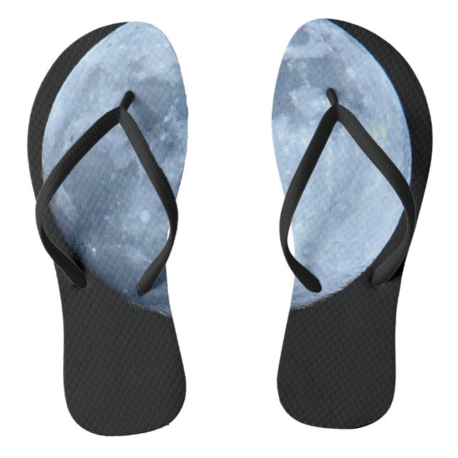 Tongs Pleine lune bleue et noire (Semelle)