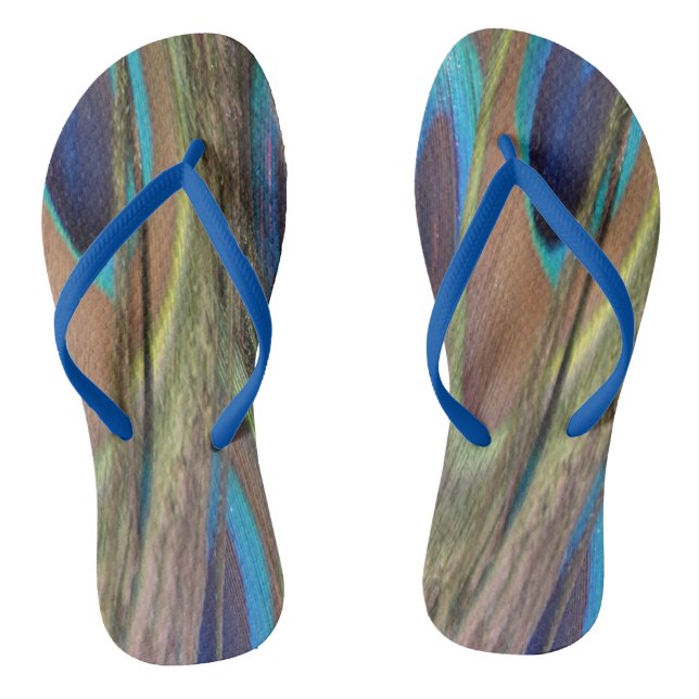 Tongs Plumes de paon brillant Flip Flops adultes (Semelle)
