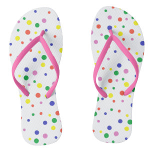 Tongs pointillés colorés gais
