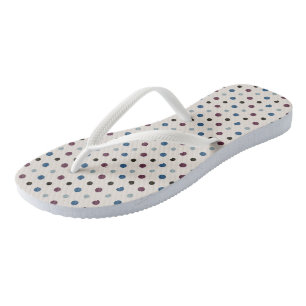Tongs Points bleus et magenta