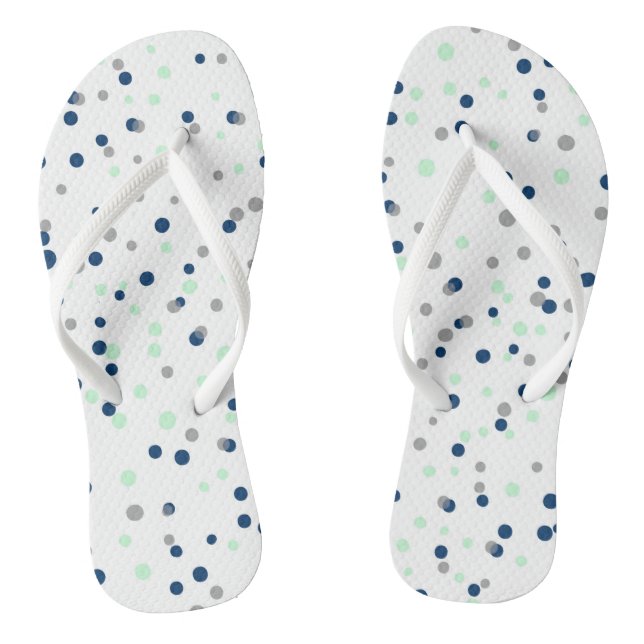 Tongs Points Confetti Mint & Navy Motif (Semelle)