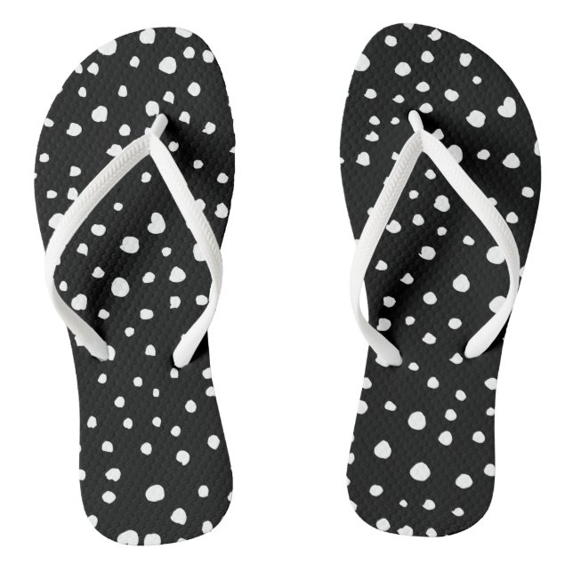 Tongs Points dalmatiens, Zones dalmatiennes, Noir et Bla (Semelle)