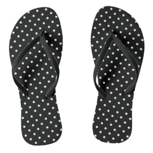 Tongs points poke noir & blanc sandales rétro rockabili