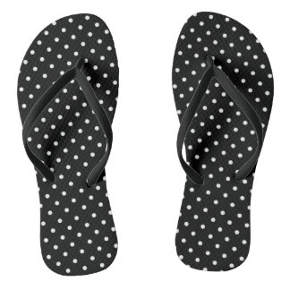 Tongs points poke noir & blanc sandales rétro rockabilit