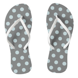 Tongs Points Polka Bleu Gris