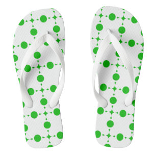 Tongs Points verts, Motif à pois, Pois, Pointillé
