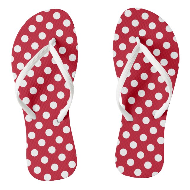 Tongs Pois blancs sur rouge (Semelle)