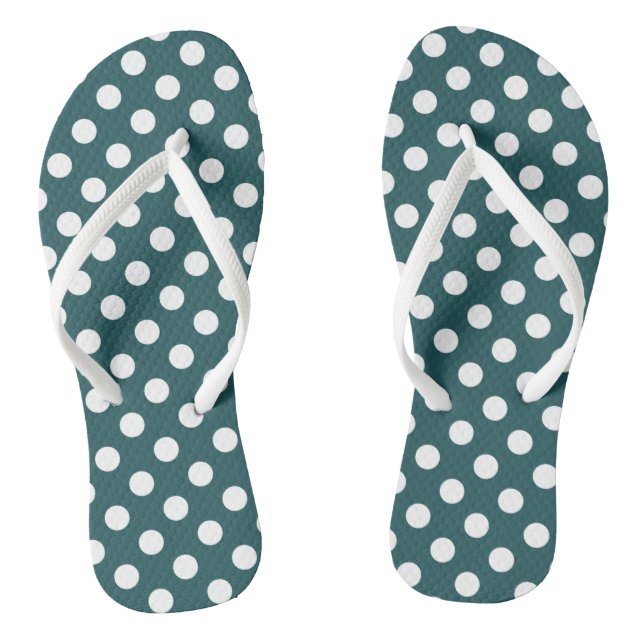 Tongs Pois blancs sur turquoise (Semelle)