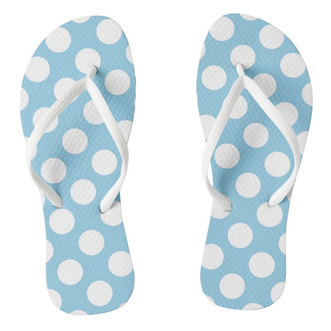 Tongs Pois Bleus, Motif Pointe Polka, Points, Pointe (Semelle)