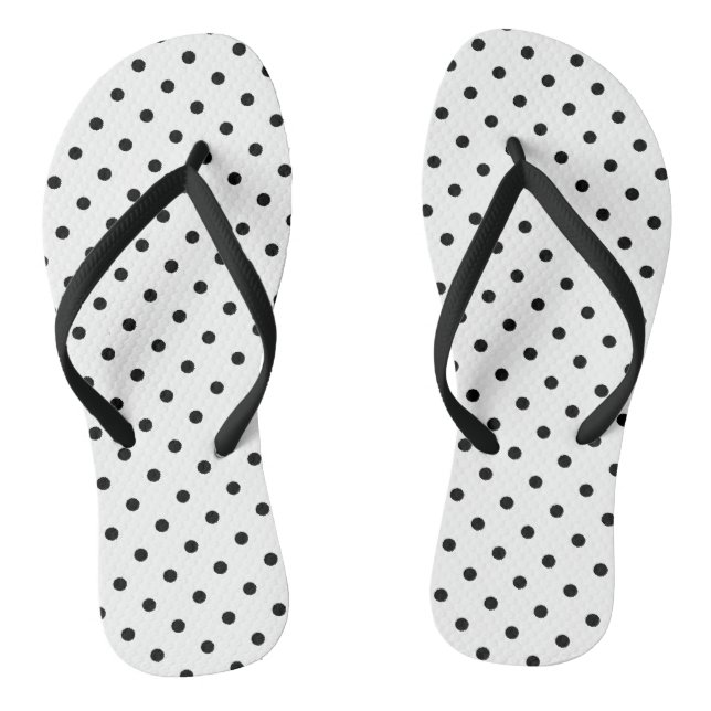Tongs Pois noirs en blanc (Semelle)