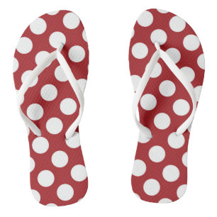 Tongs Pois rouges, Motif à points polka, points, pointil