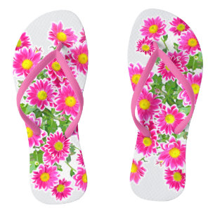 Tongs Poissons roses / Bouquet Asters + vos idées
