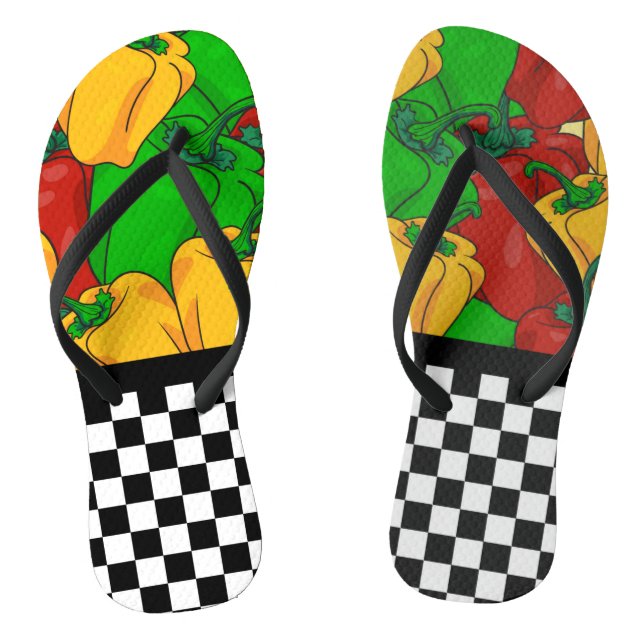 Tongs Poivrons et damier couleur Funky Tri (Semelle)