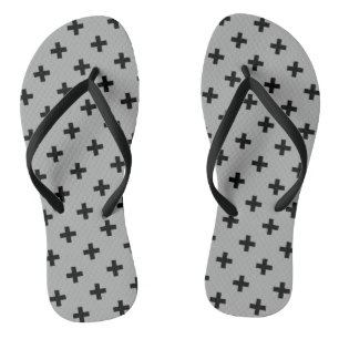 Tongs Polka noire croise sur gris