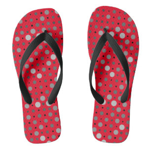 Tongs Polka point 01.Gray rouge BG