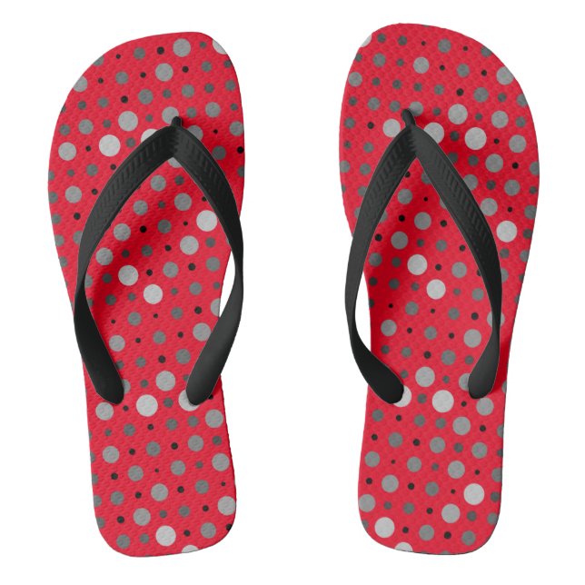 Tongs Polka point 01.Gray rouge BG (Semelle)