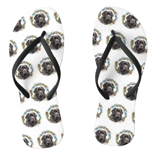Tongs Pompe festive des germes de Noël de Terre-Neuve (Semelle)