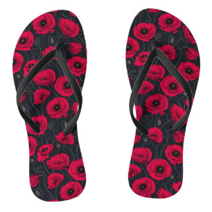 Tongs Poppies rouges