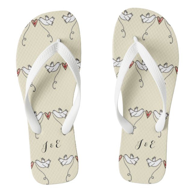 Tongs Portes blanches personnalisées Boucles Mariages (Semelle)