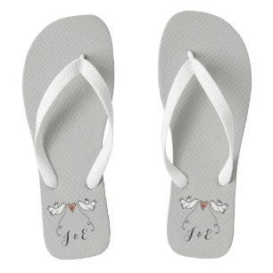 Tongs Portes blanches personnalisées Boucles Mariages