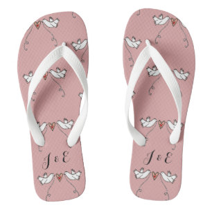 Tongs Portes blanches personnalisées Boucles Mariages