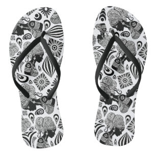 Tongs Portrait de fille africaine Tatouage tribal