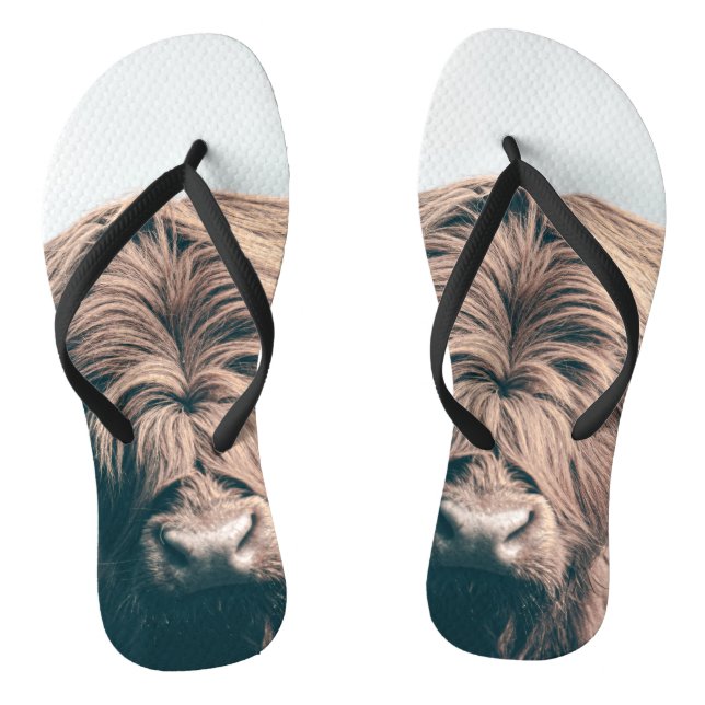 Tongs Portrait de vache Highland (Semelle)