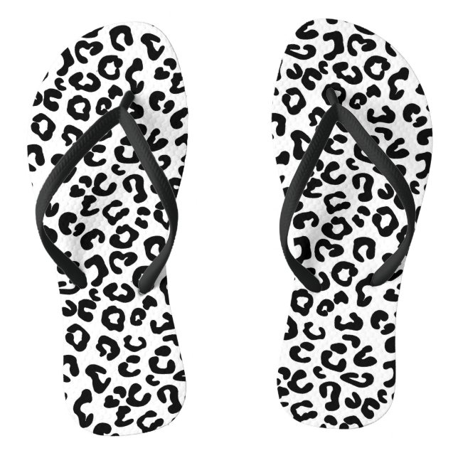Tongs Poster de animal Cheetah en noir et blanc (Semelle)