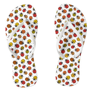 Tongs Poupons colorés sur blanc