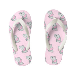 Tongs pour enfants Éléphant de bébé mignon à oreil