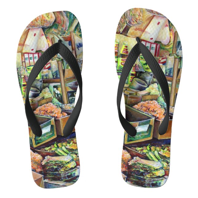 Tongs Promesses charmantes d'un centre Fine Tekka Singap (Semelle)