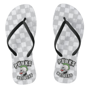 Tongs Punks pas mort crâne Mohawk Punk Rock Rocker