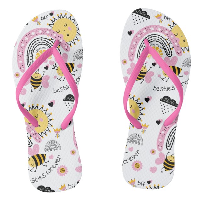 Tongs Queen Bees Best Friends Forever Cute (Semelle)