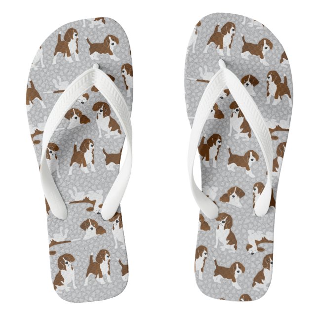 Tongs race de chien beagle - gris (Semelle)