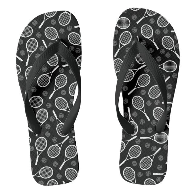 Tongs Raquettes et balles de tennis gris Motif Sporty Bl (Semelle)