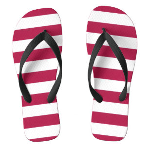 Tongs rayés rouge et blanc – Sable de plage d'été