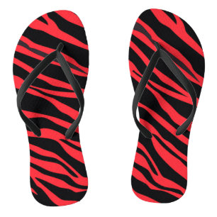Tongs Rayure Zèbre Rouge