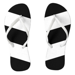 Tongs Rayures blanches noires