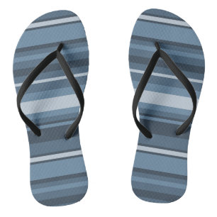 Tongs Rayures bleu-gris