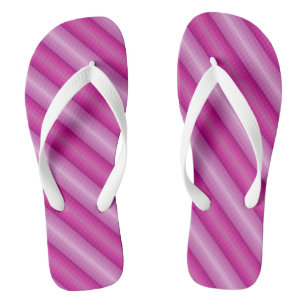 Tongs Rayures diagonales roses